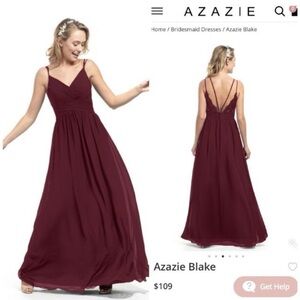 Azazie Blake Bridesmaid Dress – Cabernet – Size A12 – New w/ Tags + Garment Bag